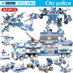 Đồ chơi xếp hình siêu nhân, Robot, xe cảnh sát 8in1 825 chi tiết LX.A320