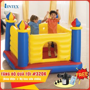 Nhà phao nhún, Nhà hơi mini, nhà banh nhún lâu đài cho bé INTEX 48259