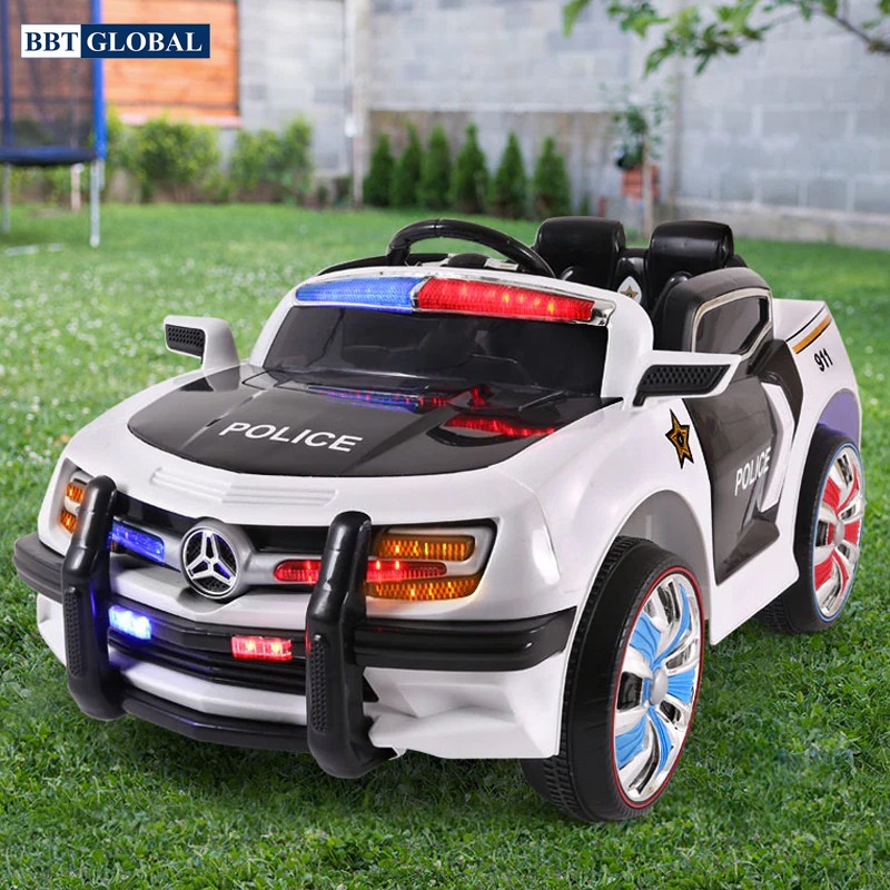 Ô tô điện trẻ em cảnh sát xanh trắng BBT Global US911A