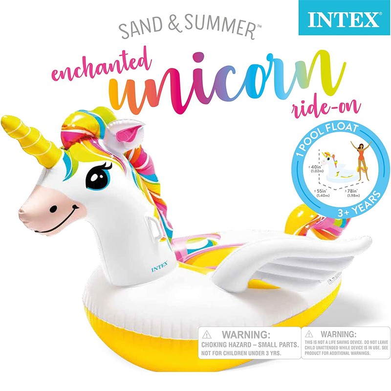 Phao bơi ngựa thần khổng lồ sắc màu INTEX 57561