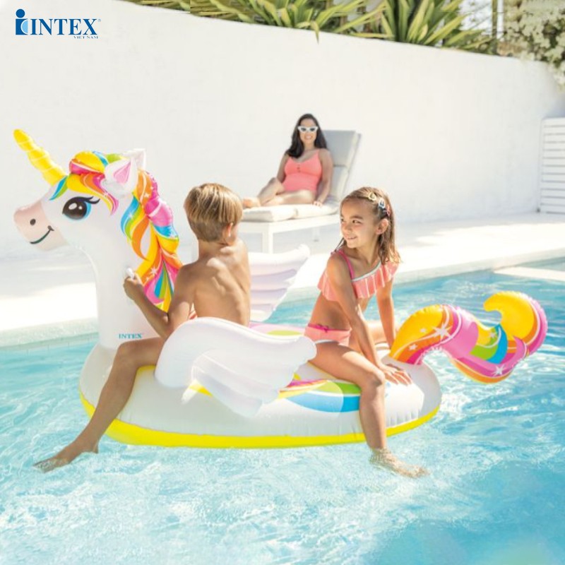 Phao bơi ngựa thần khổng lồ sắc màu INTEX 57561