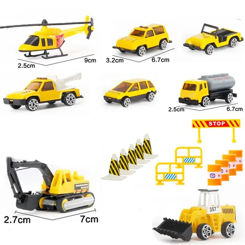 Xe mô hình container 4 tầng 21 chi tiết chở xe con kim loại và thảm chơi cho bé LA-015A
