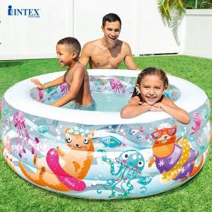 Bể bơi phao tròn cho bé 1m52 đáy bơm hơi INTEX 58480