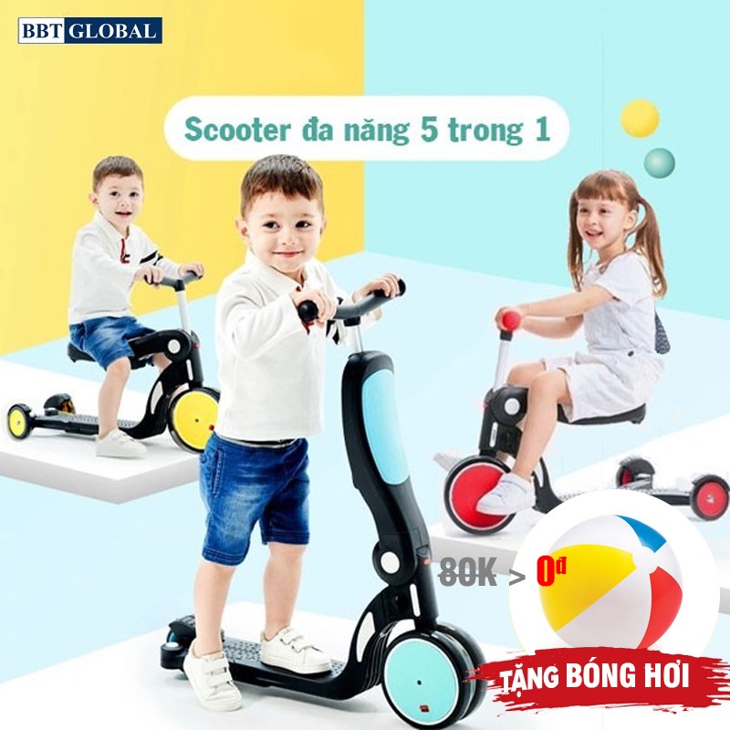 Xe trượt scooter đa năng 5 trong 1 cho bé BBT GLOBAL SK1310