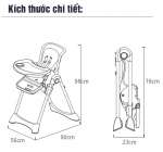 Ghế ăn dặm cao cấp BBT Global có bánh xe điều chỉnh được tư thế GH08