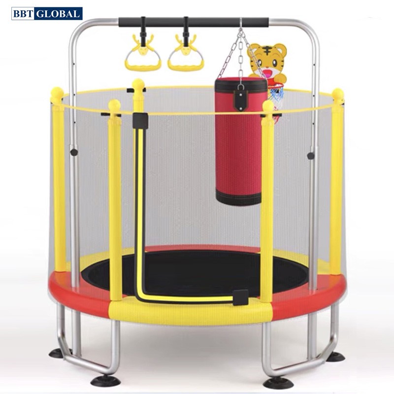 Bạt nhún nhảy Trampoline kết hợp nhà bóng, đu xà đơn, bóng rổ KT213-140