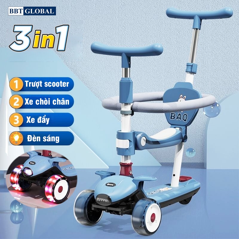 Xe trượt scooter 3in1 cho bé có tay đẩy SK1311