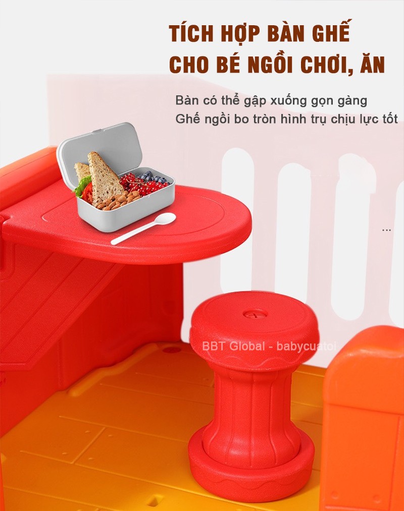 Nhà chơi cầu trượt 2 khoang cho bé mẫu B- ZK1056B