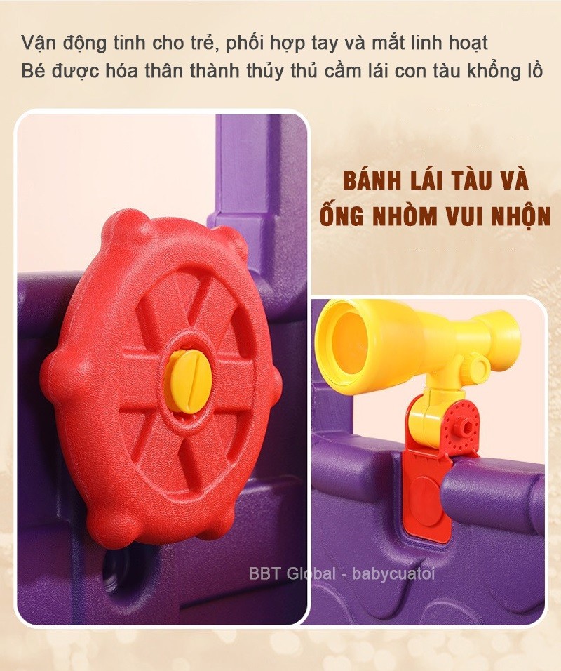 Nhà chơi cầu trượt 2 khoang cho bé mẫu B- ZK1056B