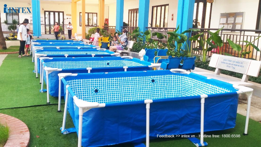 Bể bơi khung kim loại chữ nhật 2,2m*1,5m INTEX 28270
