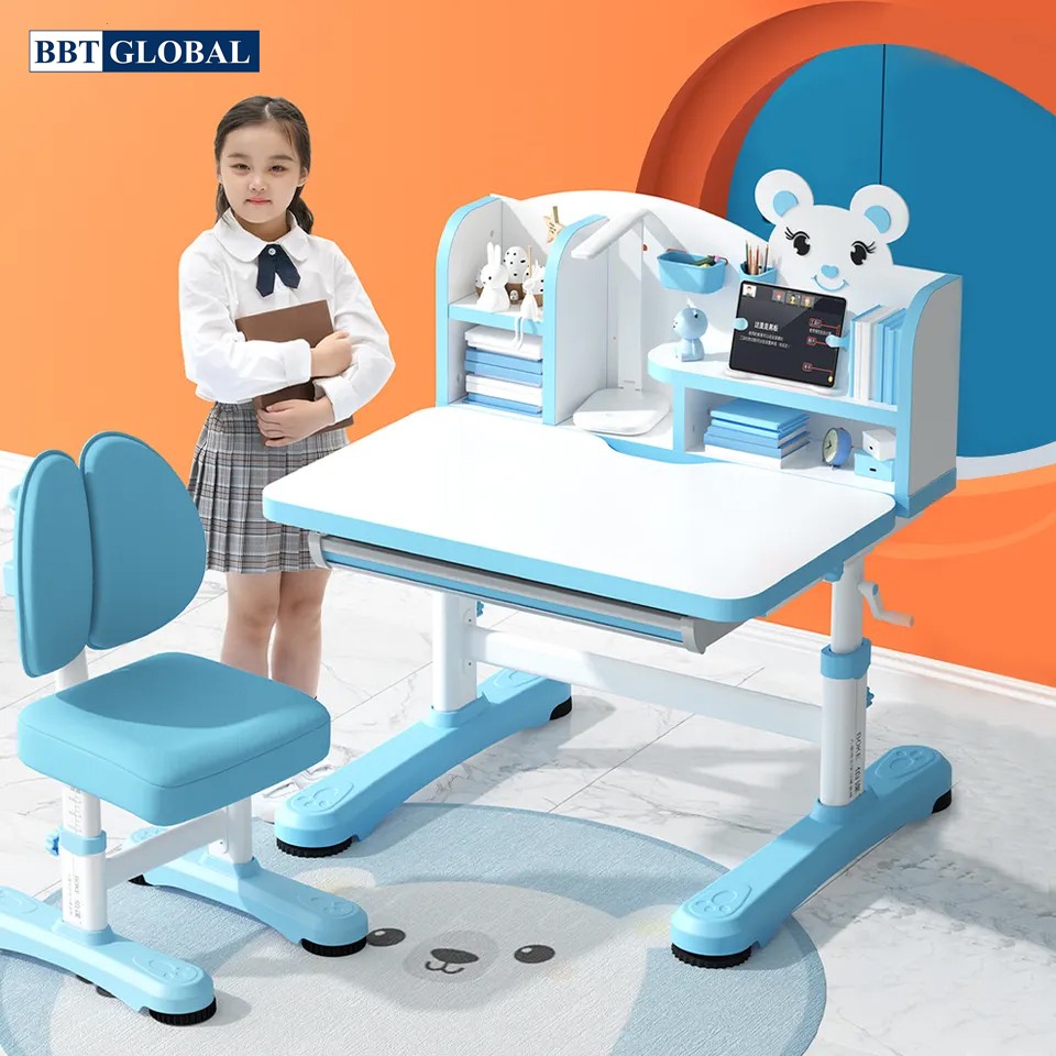 Bộ bàn ghế chống gù chống cận màu xanh BBT Global BB205