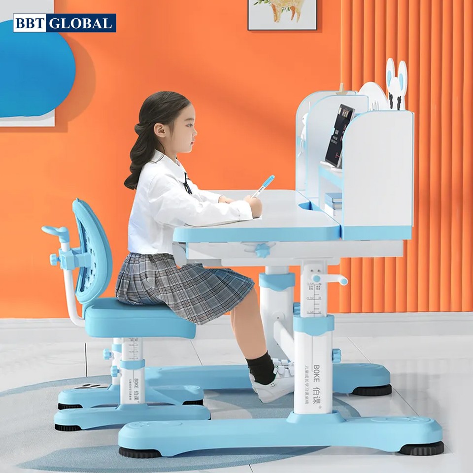 Bộ bàn ghế chống gù chống cận màu xanh BBT Global BB205
