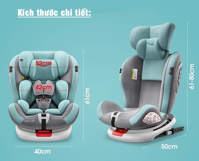 Ghế ngồi ô tô cho bé xoay 360 độ, an toàn cho trẻ sơ sinh GX303 Be