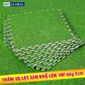 Thảm 3D Cỏ Xanh lát sàn khu vui chơi khổ lớn 1mx1m dày 2cm TX100-XC