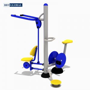 Thiết bị thể dục ngoài trời đa năng xoay eo kết hợp đẩy tay và đạp xe KXJS-1097