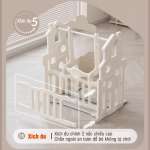 Bộ combo quây cũi nhà nhựa cầu trượt xích đu BBT Global YK05