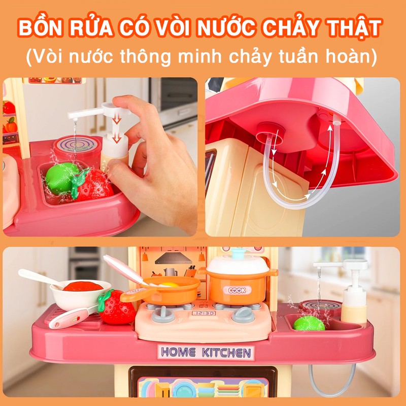 Đồ chơi nhà bếp cao 70cm mô phỏng nấu ăn như thật 70T-2