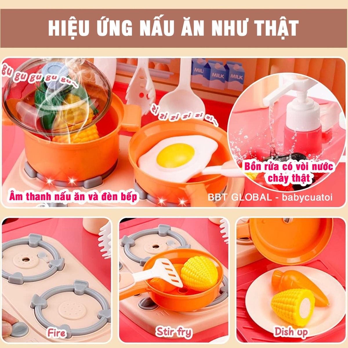 Đồ chơi nhà bếp cỡ lớn 86cm mô phỏng nấu ăn như thật 86T-4