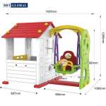 Bộ nhà chơi cầu trượt xích đu kèm bàn ghế Hàn Quốc BBT GLOBAL CHD533