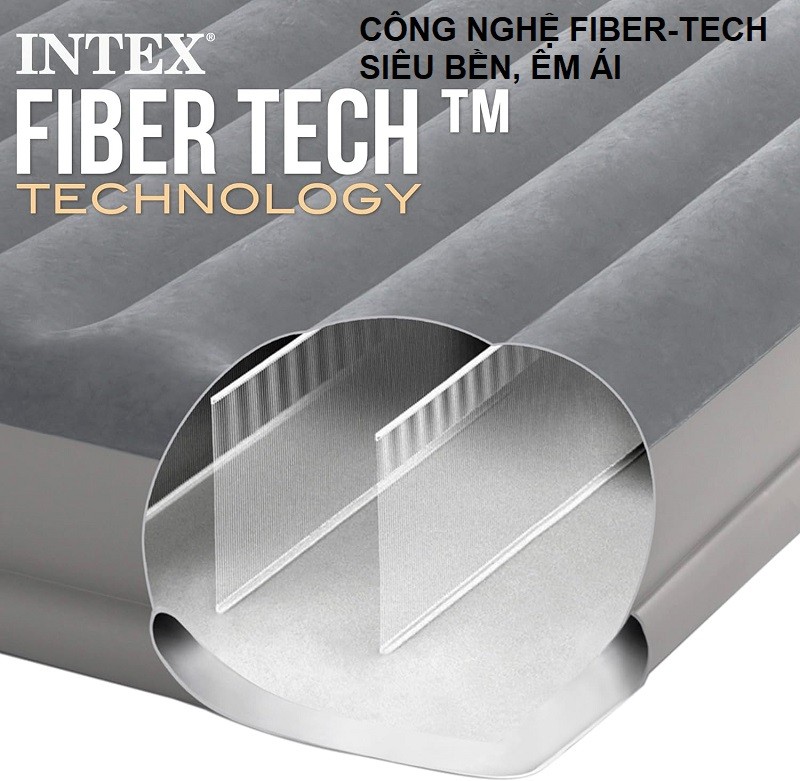 Giường hơi đơn 99cm cao cấp INTEX 64112 tích hợp bơm điện cổng USB