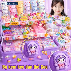 Bộ kem keo dán thẻ Goo hộp 3 tầng, bé tự làm quà tặng người thân 826 chi tiết P-826