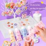 Bộ kem keo dán thẻ Goo hộp 3 tầng, bé tự làm quà tặng người thân 826 chi tiết P-826