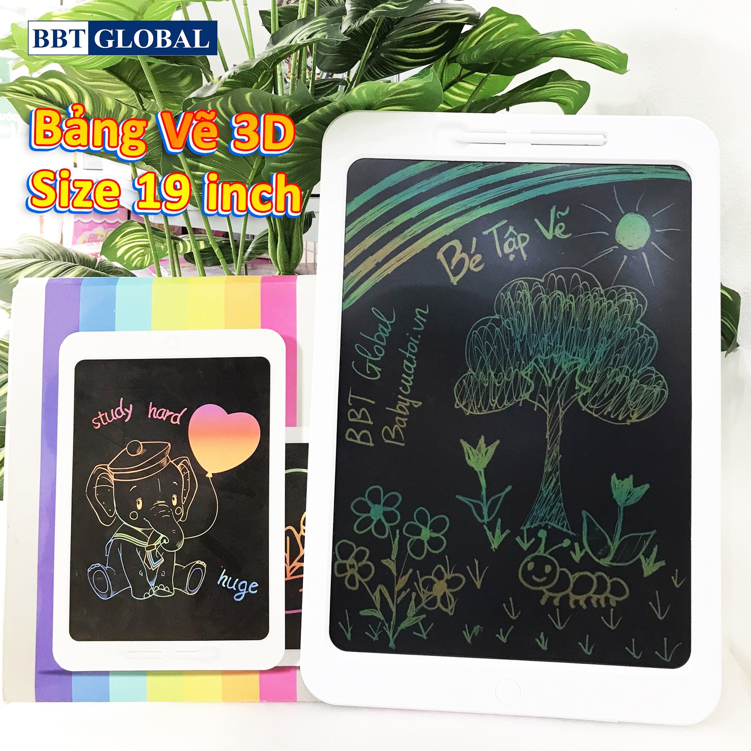 Bảng viết vẽ tự xóa điện tử đa sắc cỡ lớn 19 inch màn hình LCD kèm bút T19