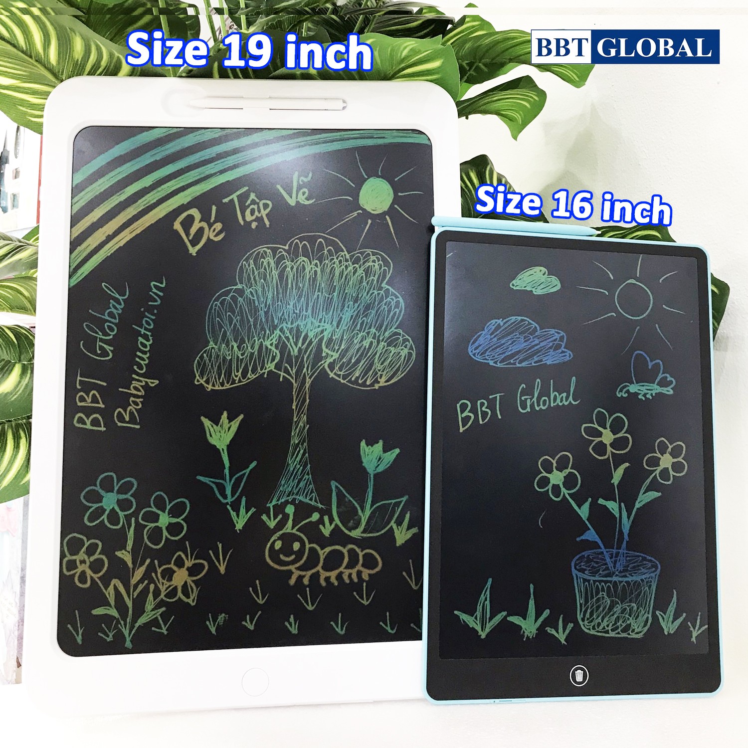 Bảng viết vẽ tự xóa điện tử đa sắc cỡ lớn 19 inch màn hình LCD kèm bút T19