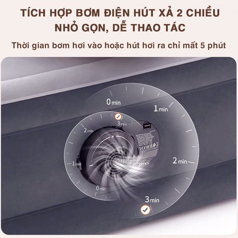 Giường hơi tự phồng công nghệ mới có đầu giường INTEX 64448