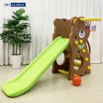 Cầu trượt Hàn Quốc gấu có ném bóng rổ CHD160