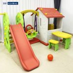 Bộ nhà chơi cầu trượt xích đu kèm bàn ghế Hàn Quốc BBT GLOBAL CHD533