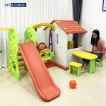 Bộ nhà chơi cầu trượt xích đu kèm bàn ghế Hàn Quốc BBT GLOBAL CHD533