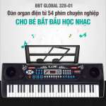 Đàn organ điện tử chuyên nghiệp 54 phím có mic, sạc, giá đỡ bé học nhạc 328-01