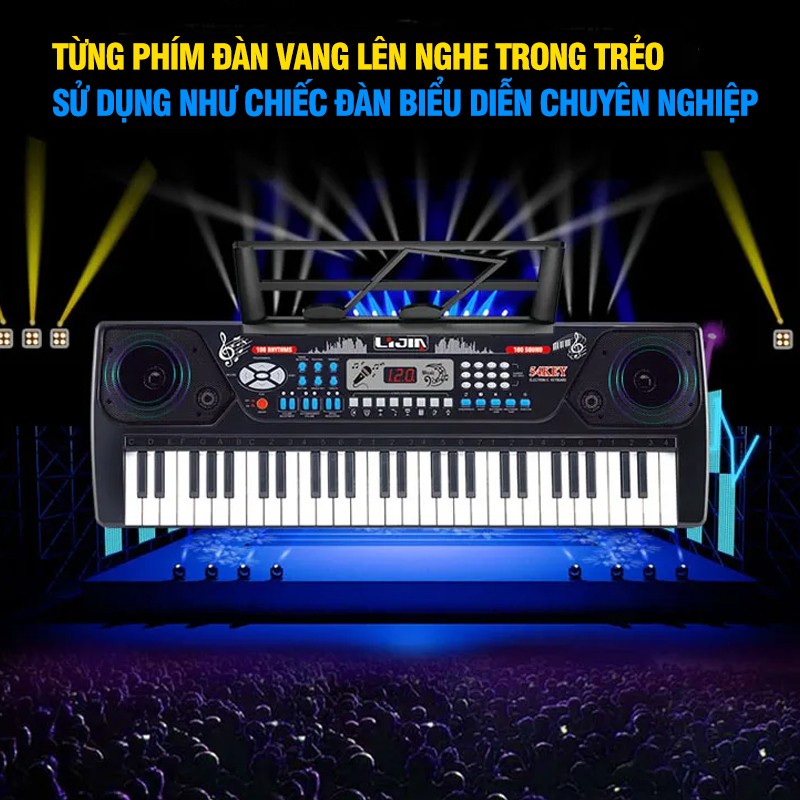 Đàn organ điện tử chuyên nghiệp 54 phím có mic, sạc, giá đỡ bé học nhạc 328-01