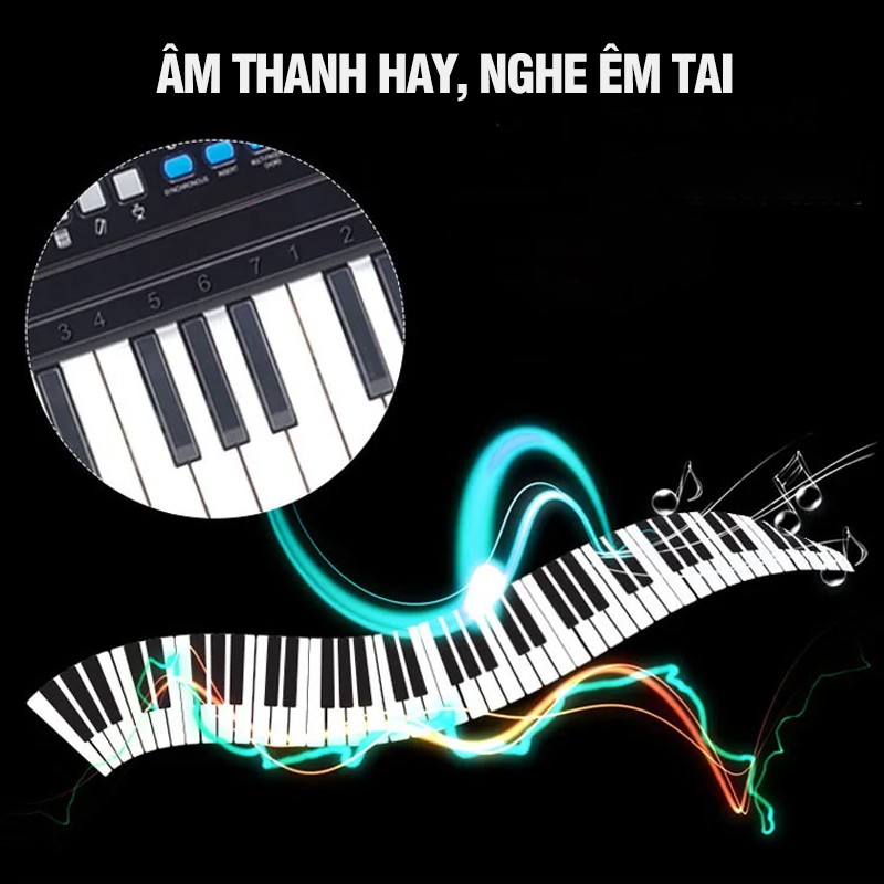 Đàn organ điện tử chuyên nghiệp 54 phím có mic, sạc, giá đỡ bé học nhạc 328-01