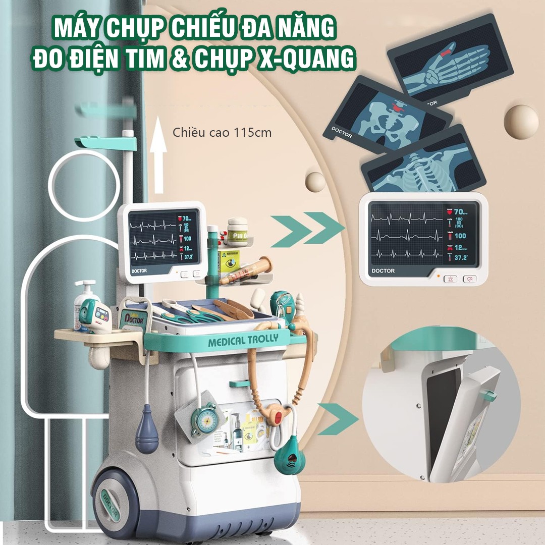 Đồ chơi bác sĩ xe đẩy cao cấp CỠ LỚN mô phỏng như thật 660-89