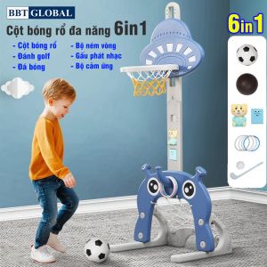 Đồ chơi cột ném bóng rổ cho bé 6 trong 1 cỡ lớn BBT GLOBAL BBR02