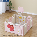 Quây cũi gấp gọn khủng long phiên bản CẢI TIẾN NÂNG CẤP màu hồng BR9502