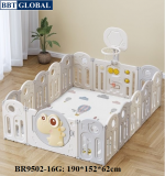 Quây cũi gấp gọn khủng long phiên bản CẢI TIẾN NÂNG CẤP màu ghi  BR9502