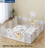 Quây cũi gấp gọn khủng long phiên bản CẢI TIẾN NÂNG CẤP màu ghi  BR9502