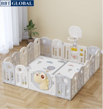 Quây cũi gấp gọn khủng long phiên bản CẢI TIẾN NÂNG CẤP màu ghi  BR9502