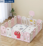Quây cũi gấp gọn khủng long phiên bản CẢI TIẾN NÂNG CẤP màu hồng BR9502