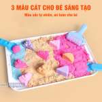 Hộp đồ chơi 1.5kg cát động lực kèm khuôn làm bánh và bộ dụng cụ cho bé DS-511