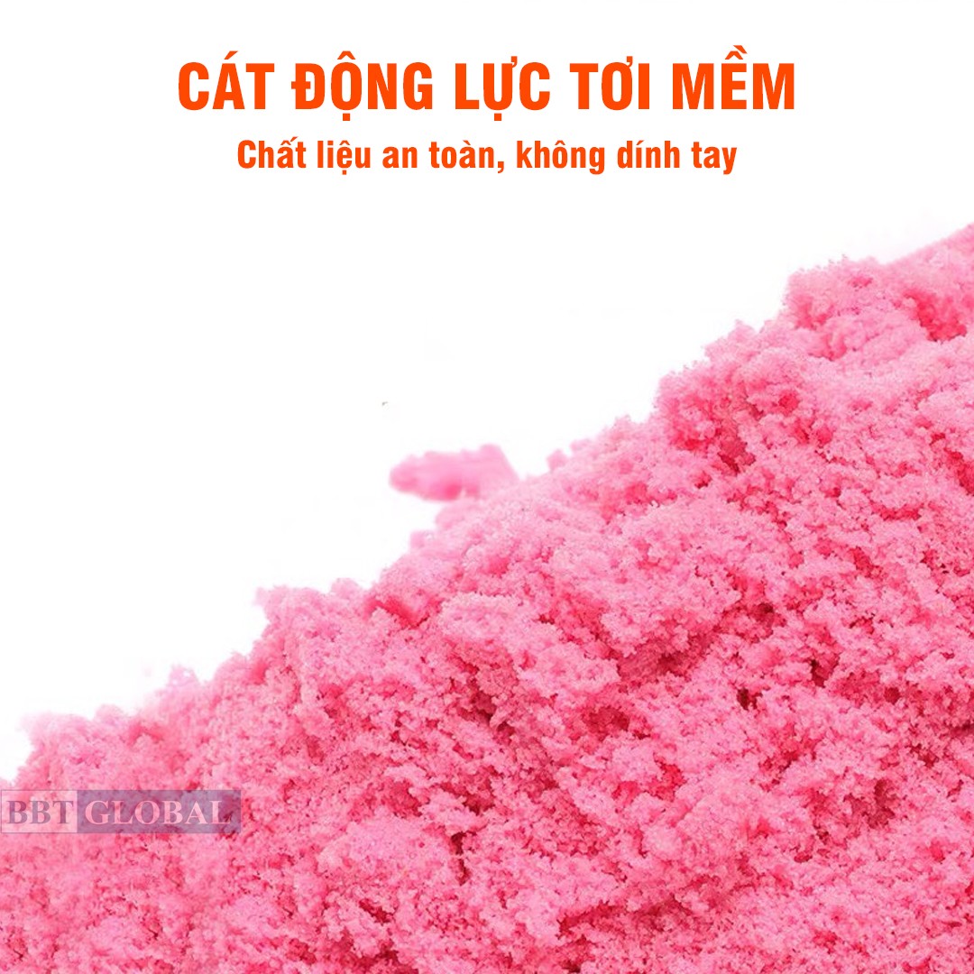 Hộp đồ chơi 1.5kg cát động lực kèm khuôn làm bánh và bộ dụng cụ cho bé DS-511