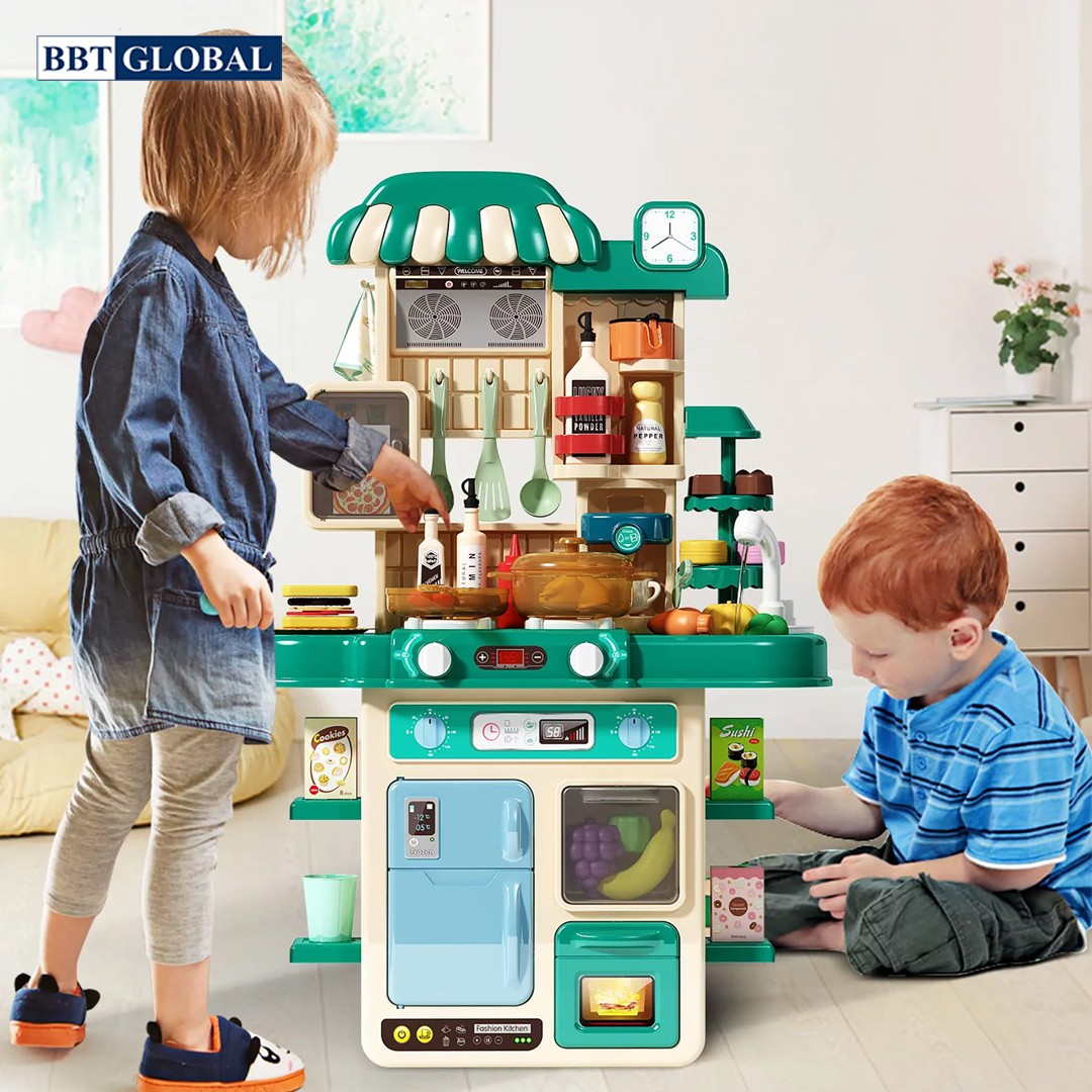 Đồ chơi nhà bếp nấu ăn Xanh 72cm 48 chi tiết BBT Global G792A