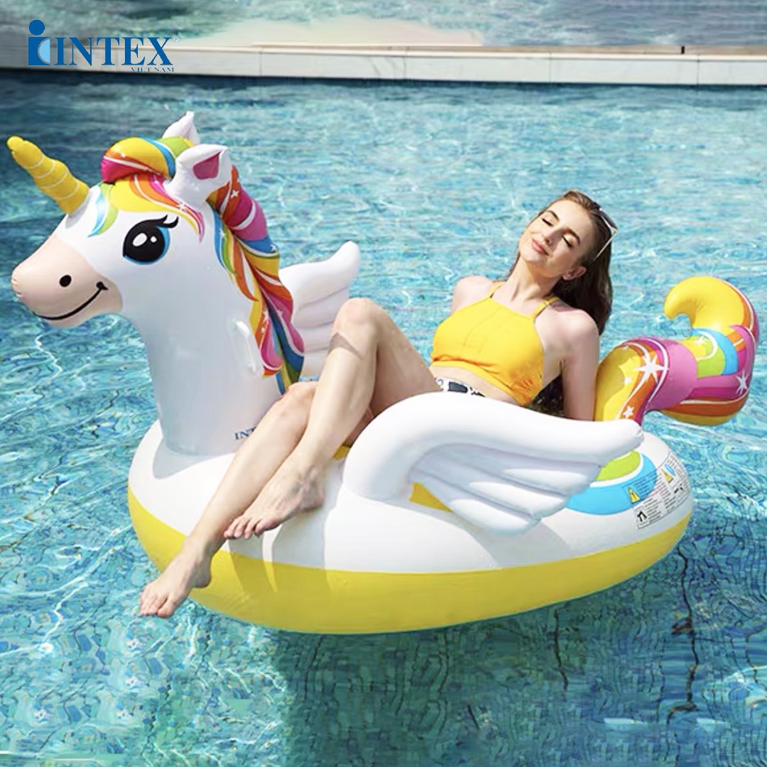 Phao bơi ngựa thần khổng lồ sắc màu INTEX 57561