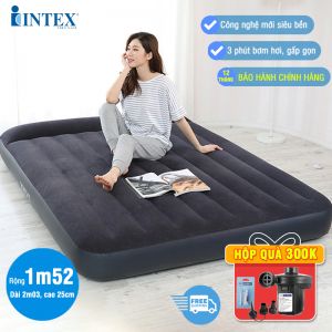Đệm hơi đôi công nghệ mới tích hợp gối đầu 1m52 INTEX 64143