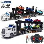 Đồ chơi ô tô điều khiển từ xa xe tải 2 tầng chở siêu xe QH200-7D