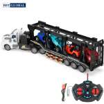 Đồ chơi ô tô điều khiển từ xa xe tải 2 tầng chở siêu xe QH200-7D
