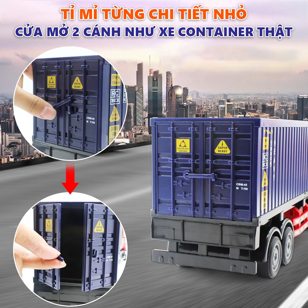 Đồ chơi ô tô điều khiển từ xa Container cỡ đại có đèn và nhạc QH300-1D